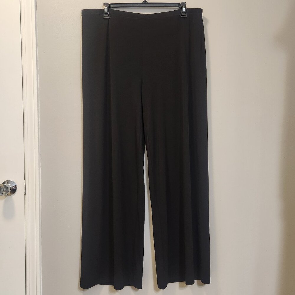 Vivienne Tam Black Wide-Leg Pull-On Pants | Size 1X | Minimalist‎ Luxe